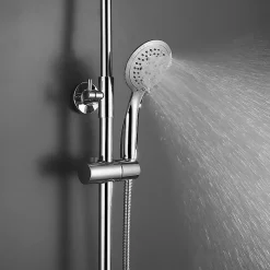 Poignée de douche manuelle 5 positions DUR ronde finition chrome brillant en ABS Kibath
