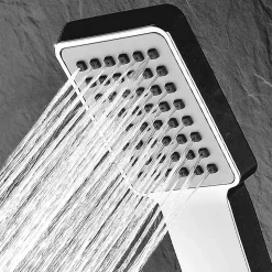 Poignée de douche manuelle 1 position carrée finition chrome poli en ABS Kibath