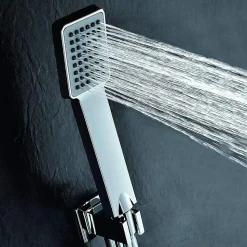 Poignée de douche manuelle 1 position carrée finition chrome poli en ABS Kibath