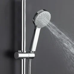 Poignée de douche manuelle 3 positions ALAS ronde finition chrome brillant en ABS Kibath