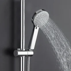 Poignée de douche manuelle 3 positions ALAS ronde finition chrome brillant en ABS Kibath