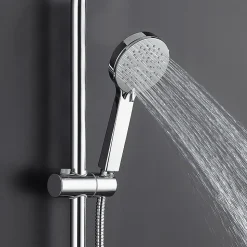 Poignée de douche manuelle 3 positions ALAS ronde finition chrome brillant en ABS Kibath
