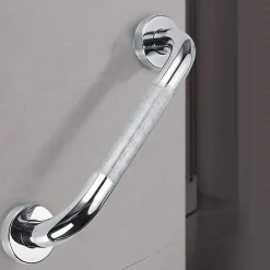 Poignée de sécurité antidérapante de 50 cm en acier inoxydable avec finition chromée brillante Kibath