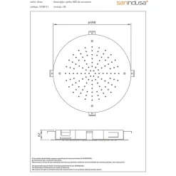 Pomme de douche haute à encastrer ronde inox diamètre 50cm sorties d'eau en silicone anti-calcaire SANINDUSA Square chromé