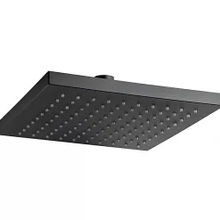 Pomme de douche haute carrée 20x20cm noire sorties d'eau en silicone anti-calcaire SANINDUSA 200 Essenza couleur noir