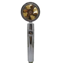 Pommeau de douche à économie d'eau, douchette à main avec filtre à visser, pommeau de douche avec flexible (or)