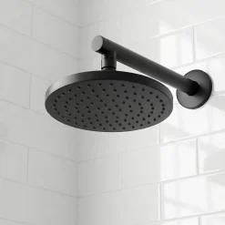Pommeau de douche 1 jet rond, noir, GoodHome Cavally