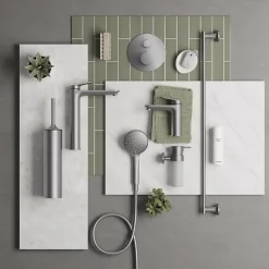 Pommeau de douche 3 jets DURAVIT Universal avec curseur inox brossé + flexible de douche