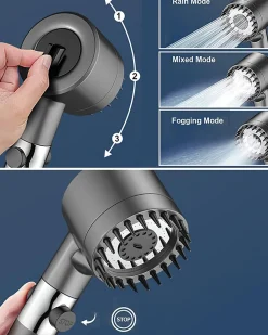 Pommeau de douche à main - Avec filtre - Haute pression - Économie d'eau - Buse en silicone