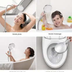 Pommeau de douche avec 4 en 1 avec Fonction Spray Pomme de douche Auralum Max Kit de douche
