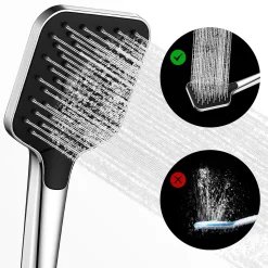 Pommeau de douche avec 3 modes de jet Pomme de douche + 1.5m flexible Auralum Max Kit de douche