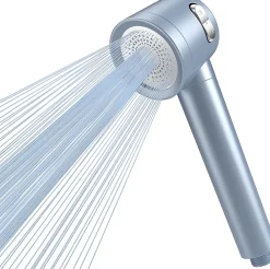 Pommeau de douche bleu haute pression 3 jets filtré
