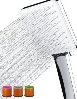 Pommeau de douche carré économiseur d eau 6jets