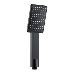 Pommeau de douche filtrant - Économie d'eau - Avec tuyau et collier de serrage - Carré - Noir