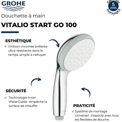 Pommeau de douche GROHE Quickfix Vitalio START Go 100