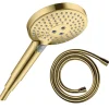 Pommeau de douche HANSGROHE Raindance Select S EcoSmart 120 3 jets + flexible 1,60 m HANSGROHE Isiflex aspect doré poli
