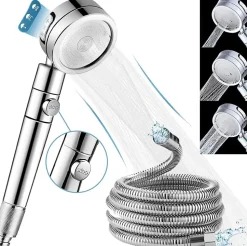 Pommeau de douche haute pression 3 modes avec tuyau