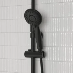 Pommeau de douche JACOB DELAFON Juliette noir mat + flexible et support de douche noir mat