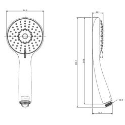 Pommeau de douche JACOB DELAFON Juliette noir mat + flexible et support de douche noir mat