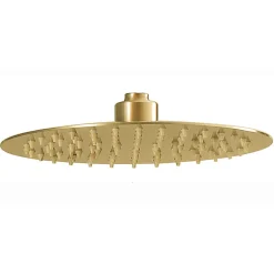 Pommeau de douche rond de 25 cm avec finition or brossé en acier inoxydable Kibath