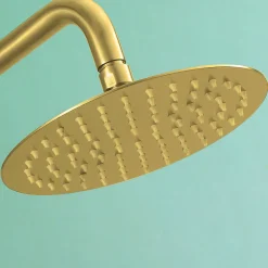 Pommeau de douche rond de 25 cm avec finition or brossé en acier inoxydable Kibath