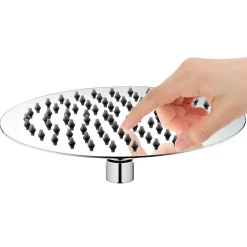 Pommeau de douche rond de 30 cm avec une finition chromée brillante en laiton Kibath