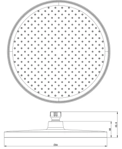 Pommeau de douche Tête de douche rectangulaire en ABS à effet pluie et buses anti-calcaire - 25,4cm - D2201R - Noir mat