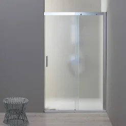 Porte de douche 120 cm pour niche porte fixe droite en verre mat - dream