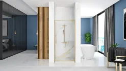 Porte de douche à entrouvrir REA Rapid Swing Brushed Gold 90