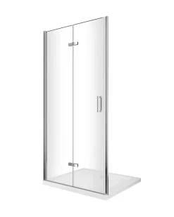 Porte de douche 6 mm pliante pour installation en niche - 93-96,5