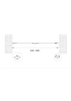 Porte de douche 6 mm pliante pour installation en niche - 63-66,5