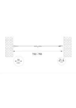 Porte de douche 6 mm pliante pour installation en niche - 73-76,5