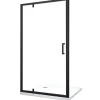 Porte de douche à ouverture battante roto-translante avec pivots asymétriques, cadre noir mat réversible Cm 86-89 H 200