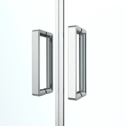 Porte de douche battante l.80 x H.195 cm, verre transparent, profilés alu chrome, GoodHome Ledava
