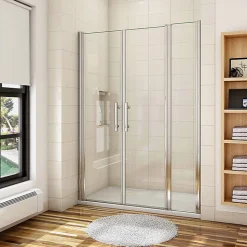 Porte De Douche Battante 120x197cm Porte Battante Avec 1 élément Fixe En 6mm Verre Anticalcaire