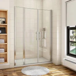 Porte De Douche Battante 120x197cm Porte Battante Avec 1 élément Fixe En 6mm Verre Anticalcaire