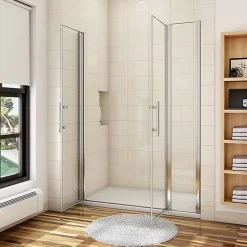 Porte De Douche Battante 120x197cm Porte Battante Avec 1 élément Fixe En 6mm Verre Anticalcaire