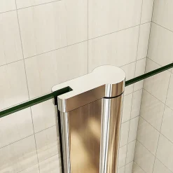 Porte De Douche Battante 120x197cm Porte Battante Avec 1 élément Fixe En 6mm Verre Anticalcaire