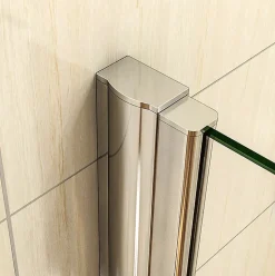 Porte De Douche Battante 165x187cm Porte Battante Avec 2 éléments Fixes En 6mm Verre Anticalcaire