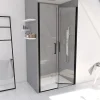 Porte de douche battante noir Galedo Saloon 80cm