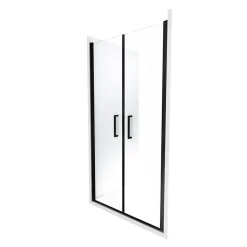 Porte de douche battante noir Galedo Saloon 80cm