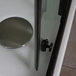 Porte De Douche Carrée 90X90 Avec Portes Sérigraphiées Et Profilés Noirs - City