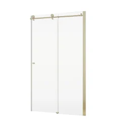 Porte de douche coulissante l.120 x H.200 cm, verre transparent, profilé doré mat, Schulte MasterClass