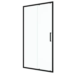 Porte de douche coulissante 100x200 cm - Verre transparent - Profilé Noir - CRUSH