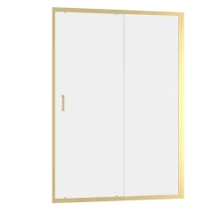 Porte de douche coulissante 140 x 200 cm, profilés alu doré brossé, Galedo Factory Gold