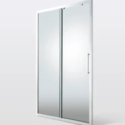 Porte de douche coulissante Cooke & Lewis Zilia verre fumé 140 cm