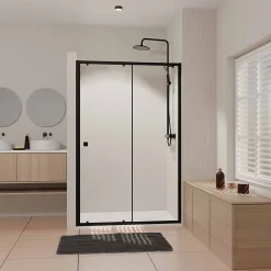 Porte de douche Coulissante Noir 100x185cm - Extensible de 98.5 à 112.5cm - BLACK SLIDE 100