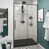 Porte de douche coulissante GoodHome Ezili transparent profilé noir 100 cm