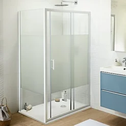 Porte de douche coulissante Cooke & Lewis Onega sérigraphié 120 cm