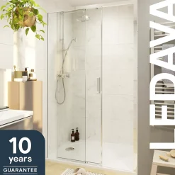 Porte de douche coulissante PMR l.120 x 195 cm, profilés finition chrome, GoodHome Ledava